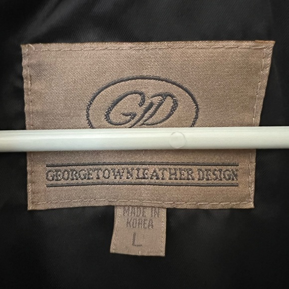 90’s Black Georgetown Leather Design Jacket Large - Picture 2 of 4